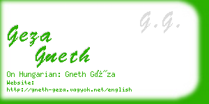 geza gneth business card